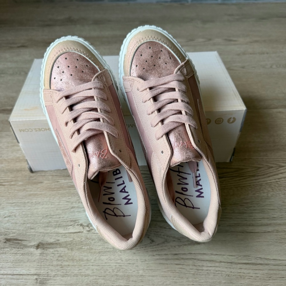 Blowfish Malibu Willa Sneakers Light Pink Orbital/Withered Rose Glitter Sz 7 NEW